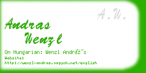 andras wenzl business card